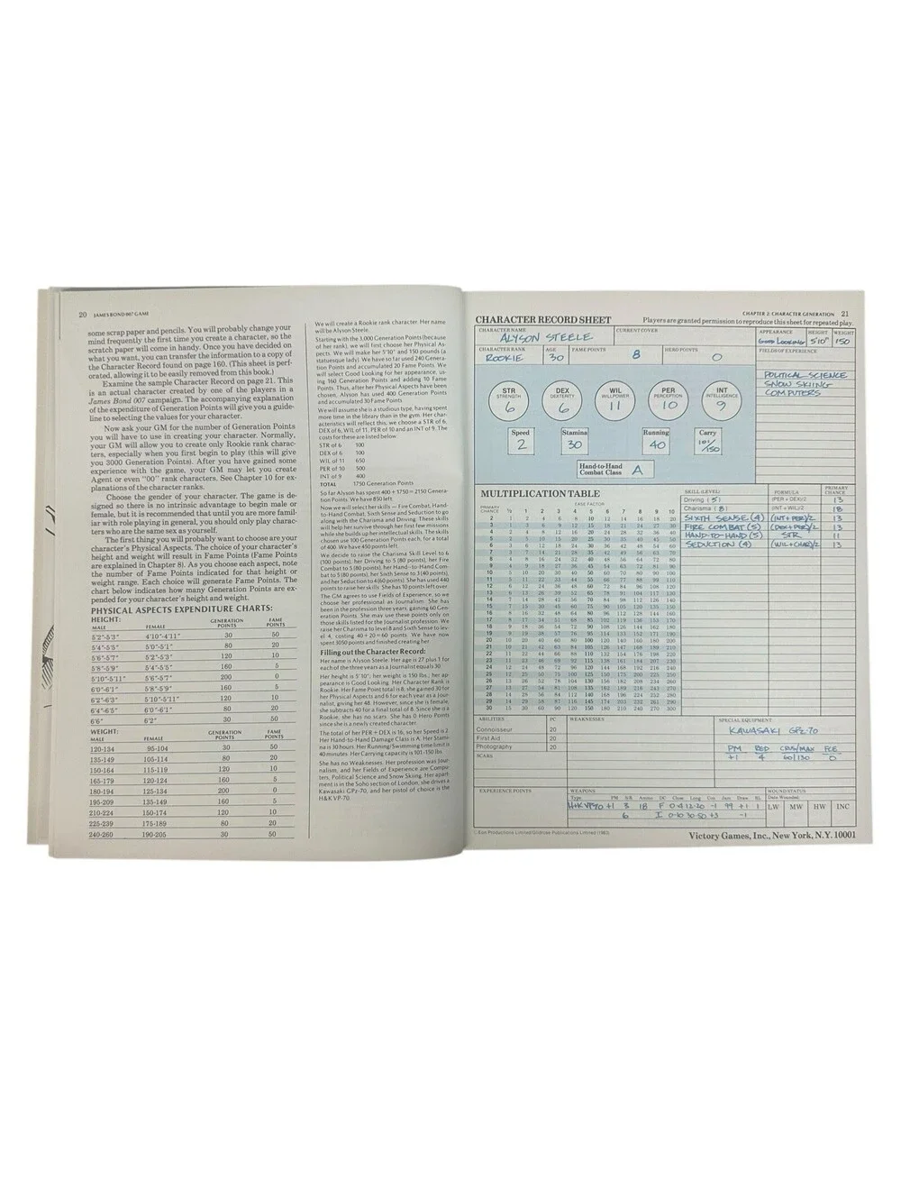 VG Games JAMES BOND 007 BASIC GAME paperback rulebook CM111425